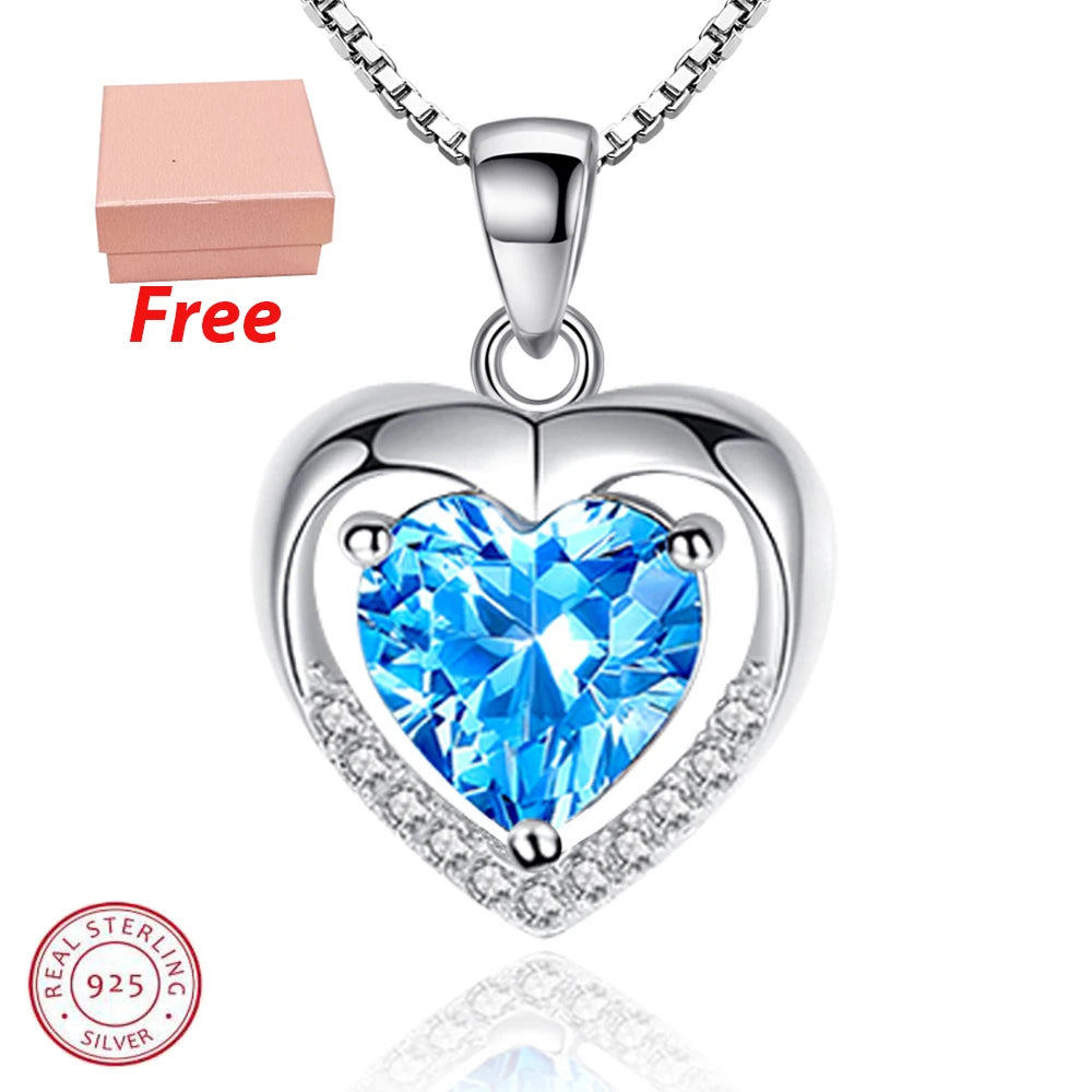 925 Sterling Silver Winter Collection Sparkling Love Necklace Fit DIY Women Fashion Original Jewelry Gift