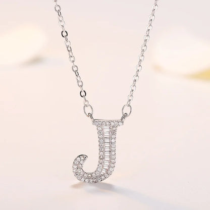 New 925 Sterling Silver 26 letter necklace Personal name handmade jewelry For Women Wedding Charm Fashion