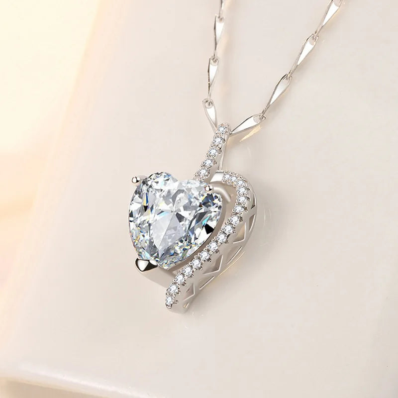 925 Sterling Silver Necklace For Women Round Pendent Sparkling Pave CZ Necklace Fashion Anniversary Birthday Jewelry Gifts