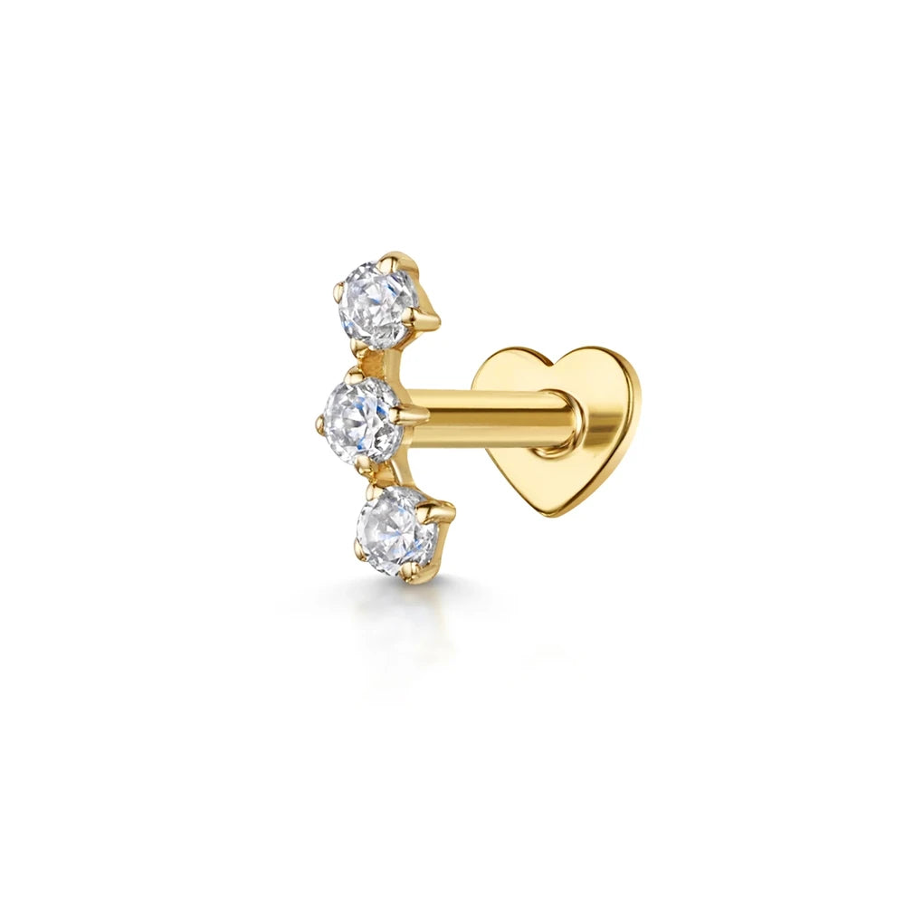 Heart Round Ball Flat Helix Piercing Earring 925 Sterling Silver Ear Studs Geometric Zircon Exquisite Trinket Studs Aretes