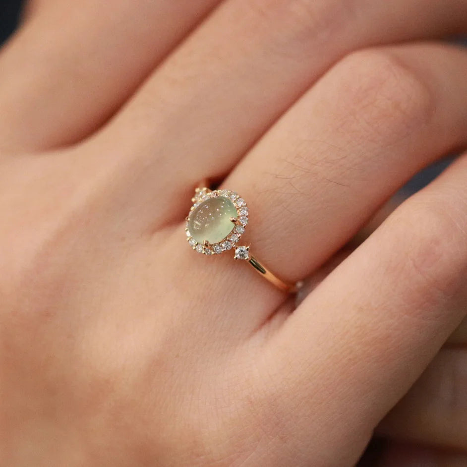 925 Stamp Silver Color Opal Ring for Women Girl Braided Hollow Romantic Jewelry Engagement