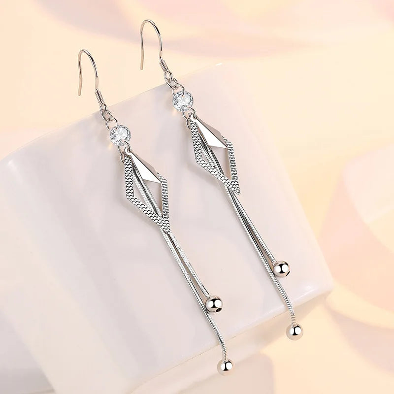 925 Sterling Silver Earrings For Women Original Charm Double Hoop Earrings Pave CZ Fine Engagement Anniversary Jewelry Gift