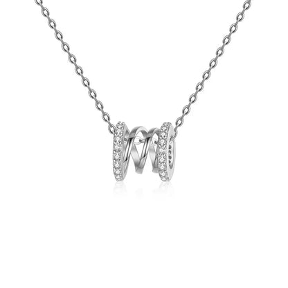 New 925 Sterling Silver Necklace For Women Round Pendent Sparkling Pave CZ Necklace Fashion Anniversary Birthday Jewelry Gifts