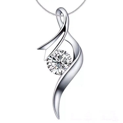 925 Sterling Silver Necklace For Women Round Pendent Sparkling Pave CZ Necklace Fashion Anniversary Birthday Jewelry Gifts