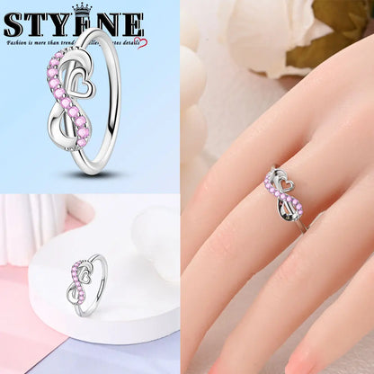 Ring 925 Sterling Silver Heart, Red, Pink, White, Blue Ring for Women Holiday Jewelry Gift