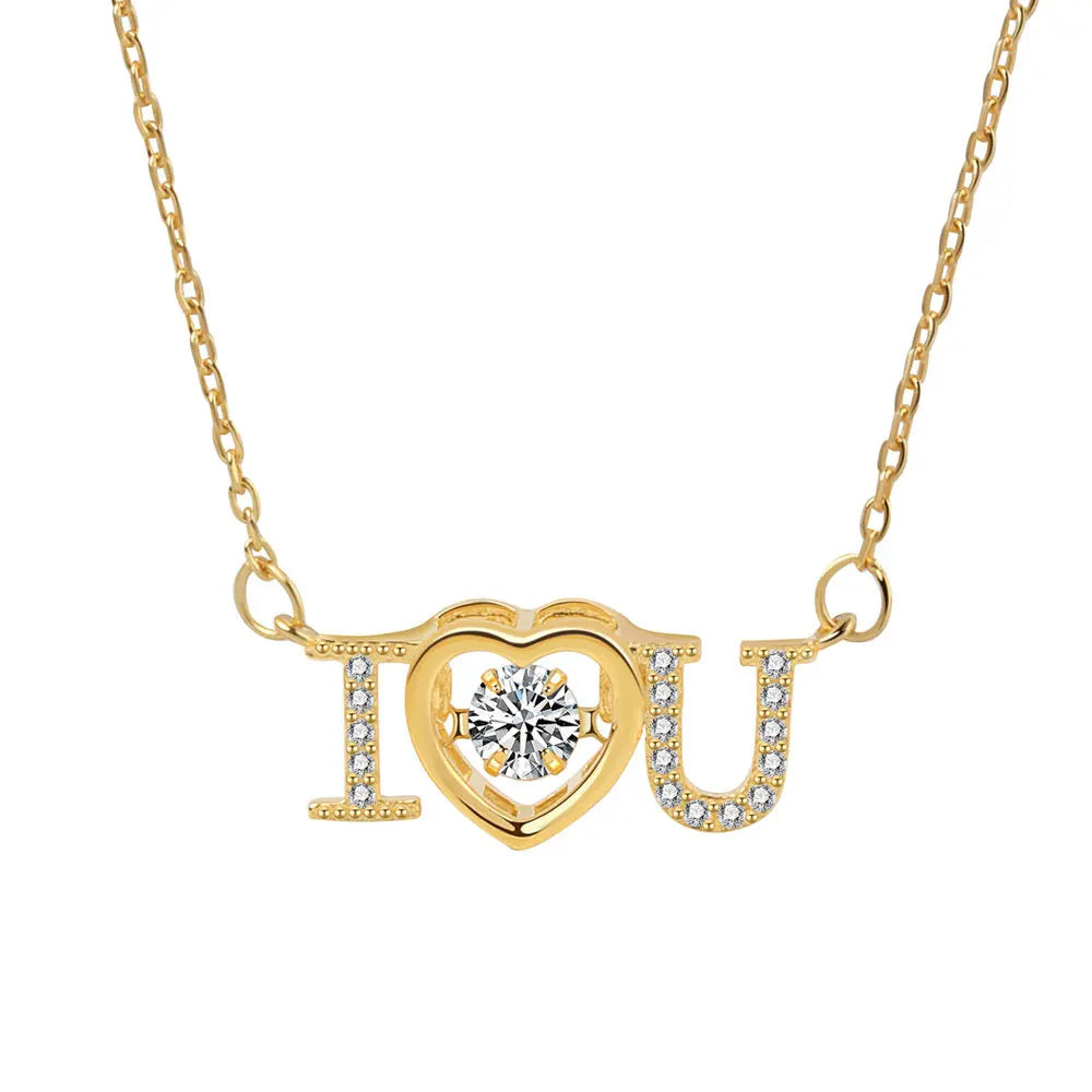 925 Sterling Silver Big Color Stone Pendant Chain Light Crystal Necklace for Women Excellent Jewelry Collarbone Chain 7355