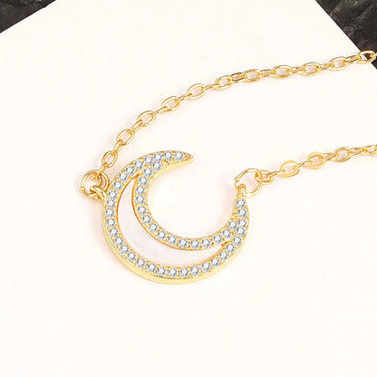 925 Sterling Silver Big Color Stone Pendant Chain Light Crystal Necklace for Women Excellent Jewelry Collarbone Chain 7355