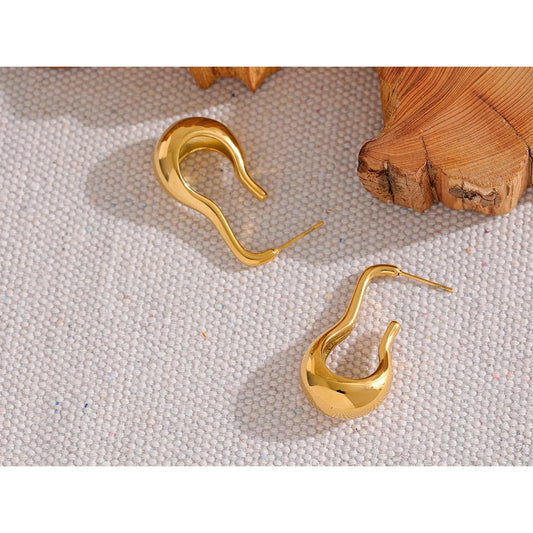Elysium Statement Metal Geometric Stainless Steel Waterproof Unusual Earrings Personalized 18k Gold Color Fashion Jewelry Women
