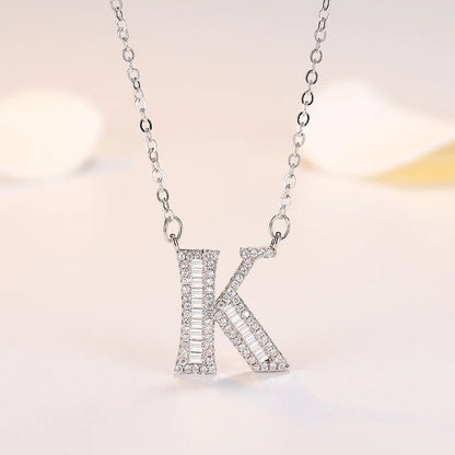 New 925 Sterling Silver 26 letter necklace Personal name handmade jewelry For Women Wedding Charm Fashion