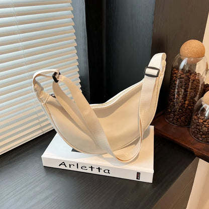 Simple Design Women's Messenger Bag Fashion Ladies Nylon Hobos Small Shoulder Bags Vintage Female Girls Purse Cloth Handbags