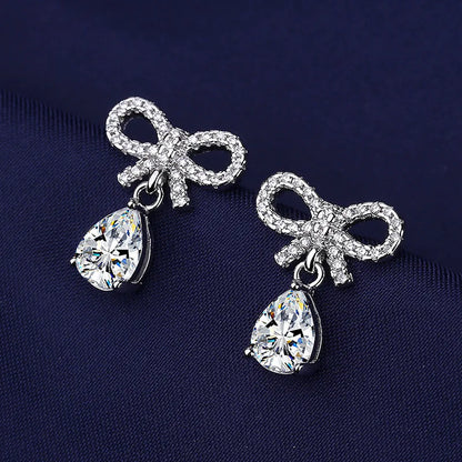 925 Sterling Silver Jewelry Women Fashion Cute Tiny Clear Crystal CZ Stud Earrings Gift for Girls Teens Lady E001