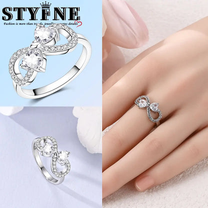 Ring 925 Sterling Silver Heart, Red, Pink, White, Blue Ring for Women Holiday Jewelry Gift