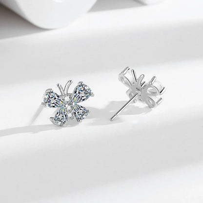 925 Sterling silver needle Earrings Fashion High Quality Jewelry Double Row Crystal Zircon Round Stud H570
