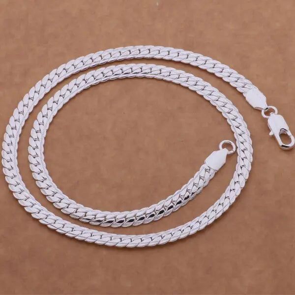 20-60cm 925 Sterling Silver Luxury Brand Design Noble Necklace Chain For Woman Men Fashion Wedding Engagement Jewelry Gifts