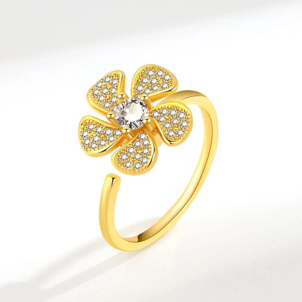 ELYSIUM sunflower fidget ring – rotating relief for daily stress.