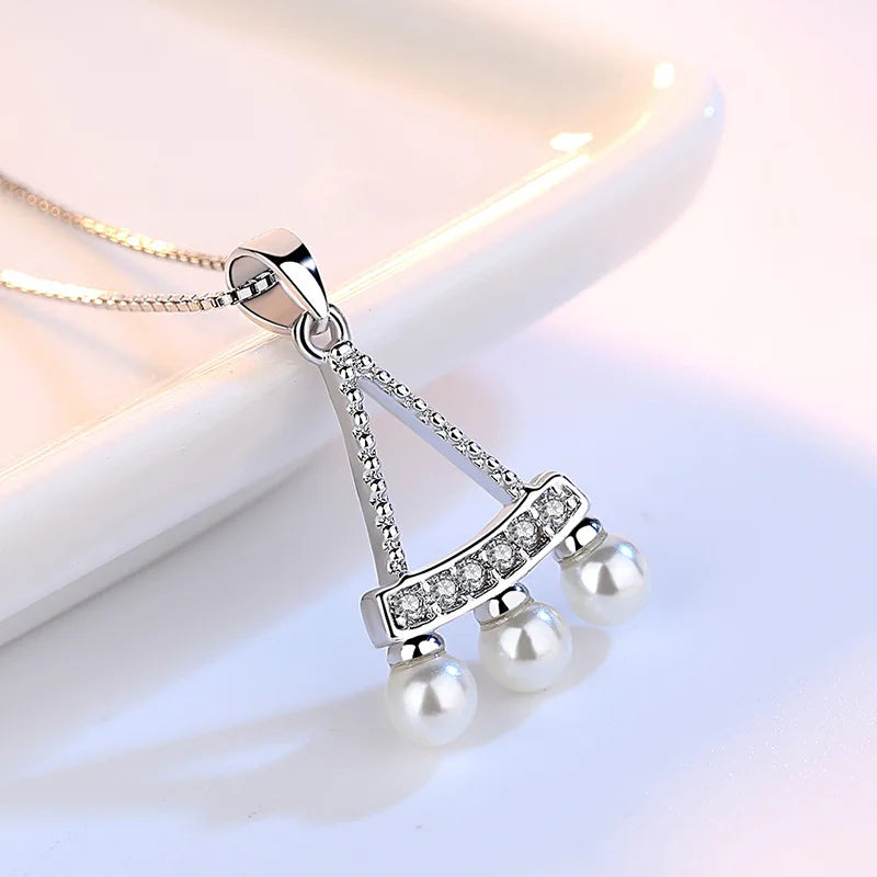 New 925 Sterling Silver Necklace For Women Round Pendent Sparkling Pave CZ Necklace Fashion Anniversary Birthday Jewelry Gifts