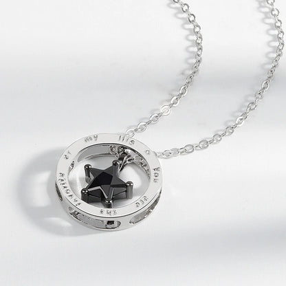 925 Sterling Silver Big Color Stone Pendant Chain Light Crystal Necklace for Women Excellent Jewelry Collarbone Chain 7355