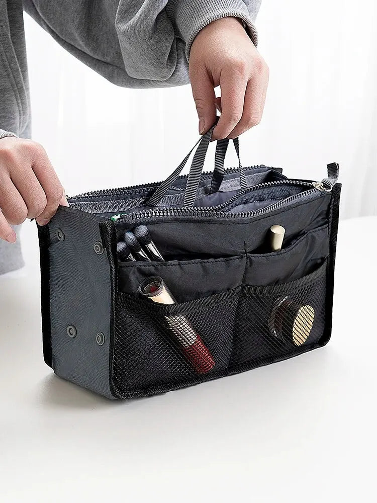 Multi Functional Large Capacity Makeup Bag Portable Double Zipper Toiletries Travel Storage Bag Mommy Bag Multi Pocket Cosmetic