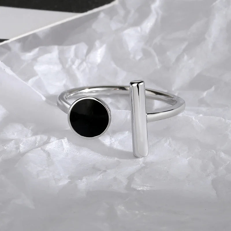 925 Sterling Silver Geometric Multilayer Round Bead Ring Female Fashion Punk Temperament Prevent Allergy Charm Jewelry
