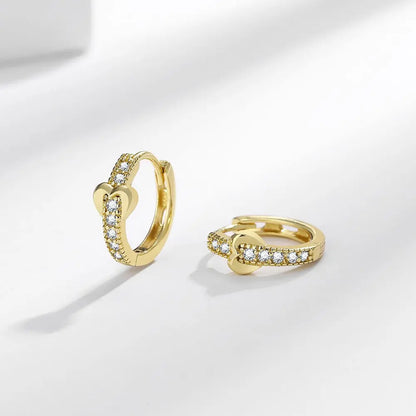 925 Sterling silver needle Earrings Fashion High Quality Jewelry Double Row Crystal Zircon Round Stud H570