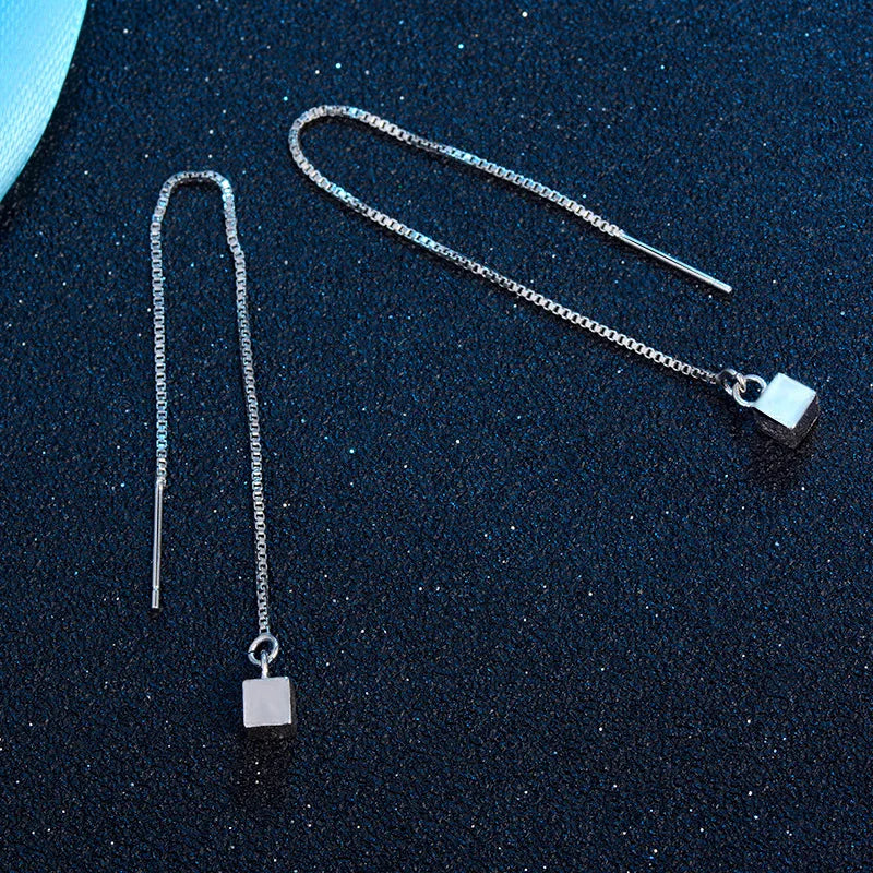 New 925 Sterling Silver Earrings For Women Original Charm Double Hoop Earrings Pave CZ Fine Engagement Anniversary Jewelry Gift