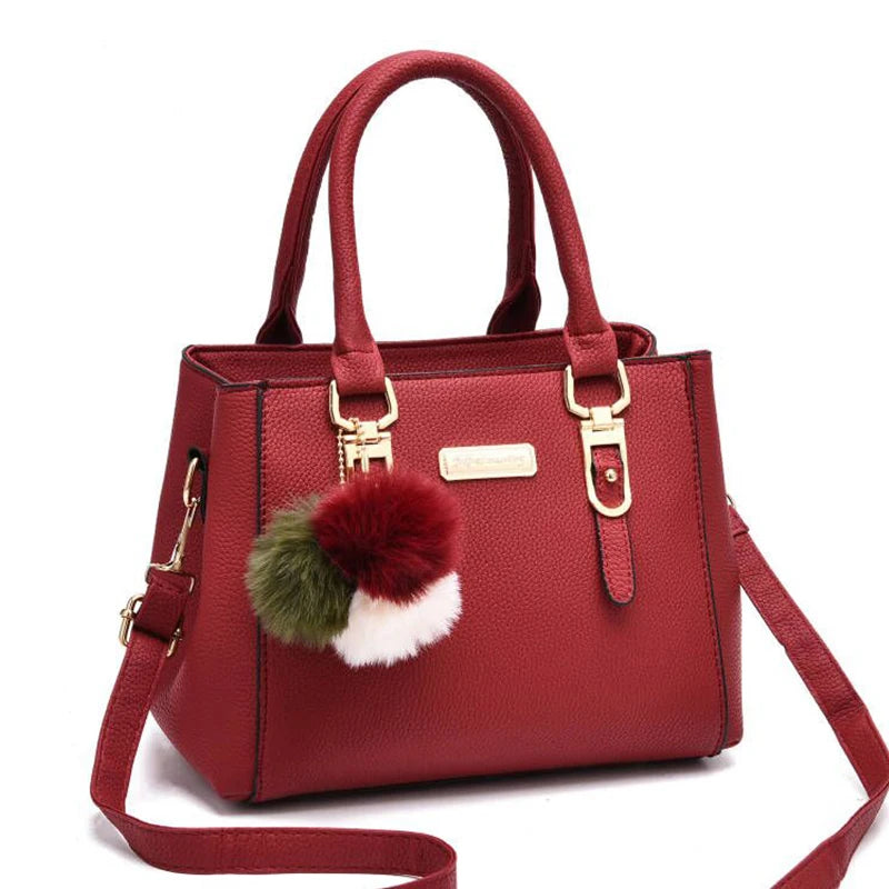 women beading pendant handbag ladies embossed shoulder bag ladies Messenger bag hairball bags high quality bag