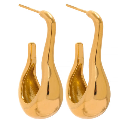 Elysium Statement Metal Geometric Stainless Steel Waterproof Unusual Earrings Personalized 18k Gold Color Fashion Jewelry Women