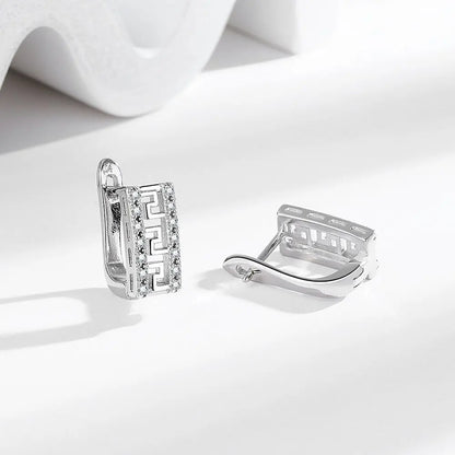 925 Sterling silver needle Earrings Fashion High Quality Jewelry Double Row Crystal Zircon Round Stud H570