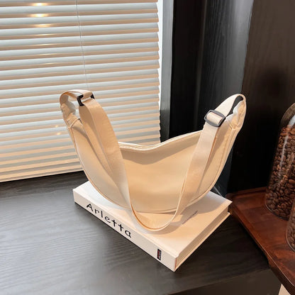 Simple Design Women's Messenger Bag Fashion Ladies Nylon Hobos Small Shoulder Bags Vintage Female Girls Purse Cloth Handbags