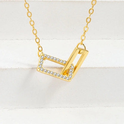 925 Sterling Silver Big Color Stone Pendant Chain Light Crystal Necklace for Women Excellent Jewelry Collarbone Chain 7355