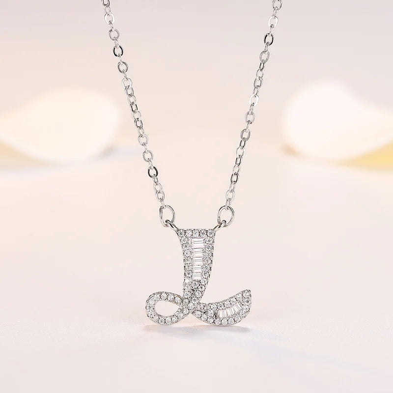 New 925 Sterling Silver 26 letter necklace Personal name handmade jewelry For Women Wedding Charm Fashion