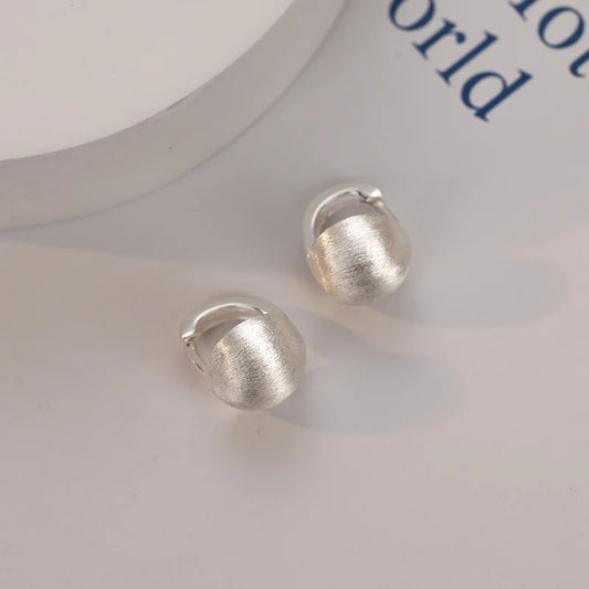 925 Sterling Silver hoop Korean geometric Round Earrings Simple Temperament Exquisite Hot Semale Sexy Jewelry Gift