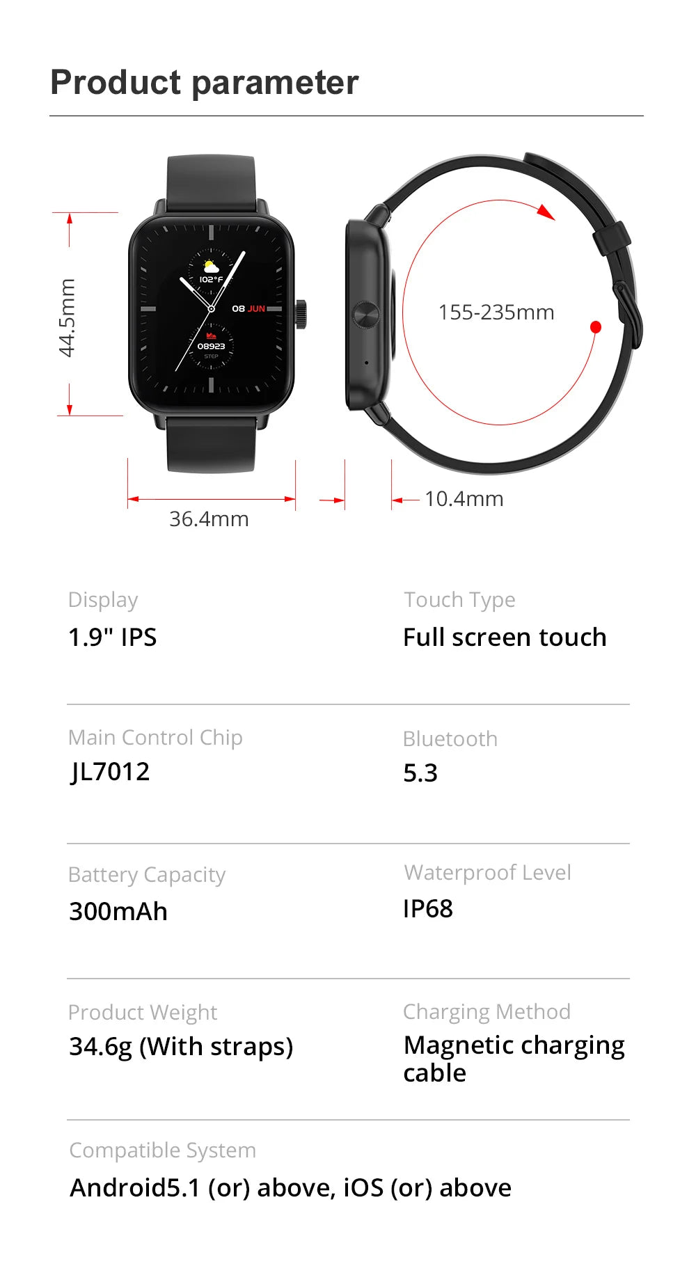 Voice Calling Smart Watch Ultra 1.9 inch Screen 24H Health Monitor 100+ Sports Modes, Bluetooth Smartwatch Men Women