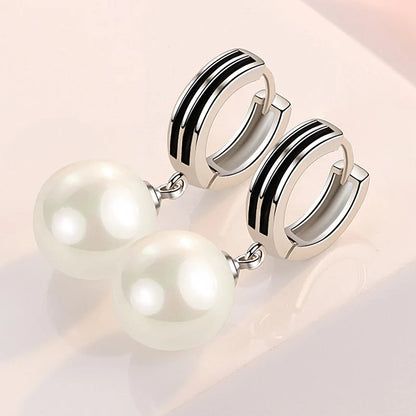 925 Sterling Silver Earrings For Women Original Charm Double Hoop Earrings Pave CZ Fine Engagement Anniversary Jewelry Gift