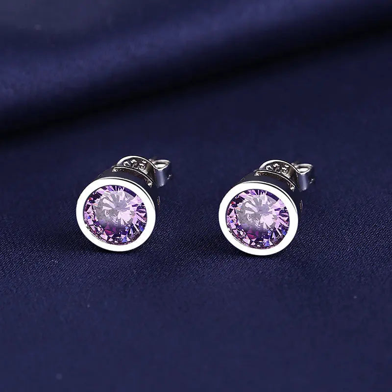925 Silver Women Hoop Earrings Fashion Pendientes Gift For Female Girl Sparkling Pave CZ U Heart Shape Star Moon Earring E1258