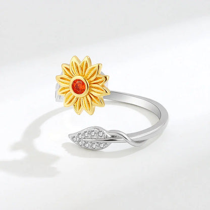 ELYSIUM sunflower fidget ring – rotating relief for daily stress.