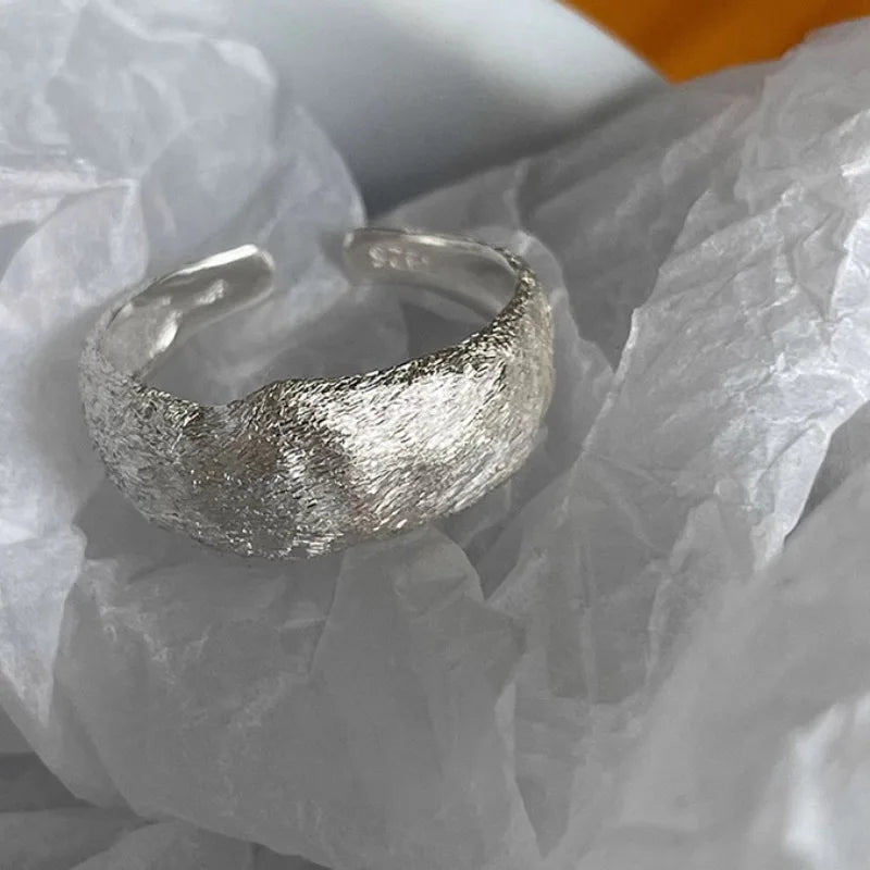 925 Sterling Silver Geometric Multilayer Round Bead Ring Female Fashion Punk Temperament Prevent Allergy Charm Jewelry