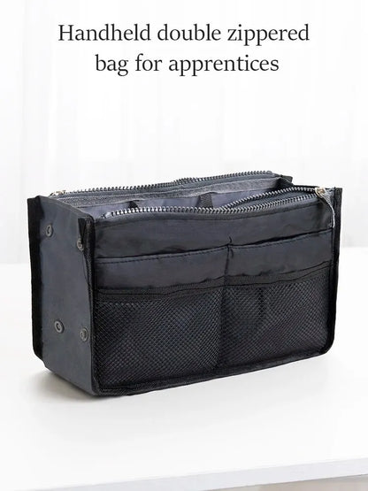 Multi Functional Large Capacity Makeup Bag Portable Double Zipper Toiletries Travel Storage Bag Mommy Bag Multi Pocket Cosmetic