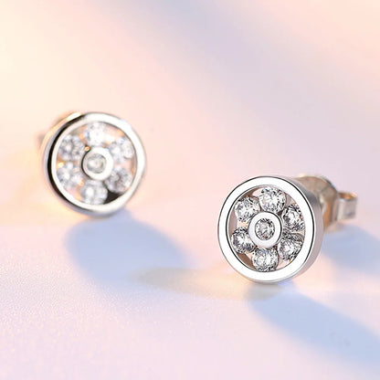 925 Silver Women Hoop Earrings Fashion Pendientes Gift For Female Girl Sparkling Pave CZ U Heart Shape Star Moon