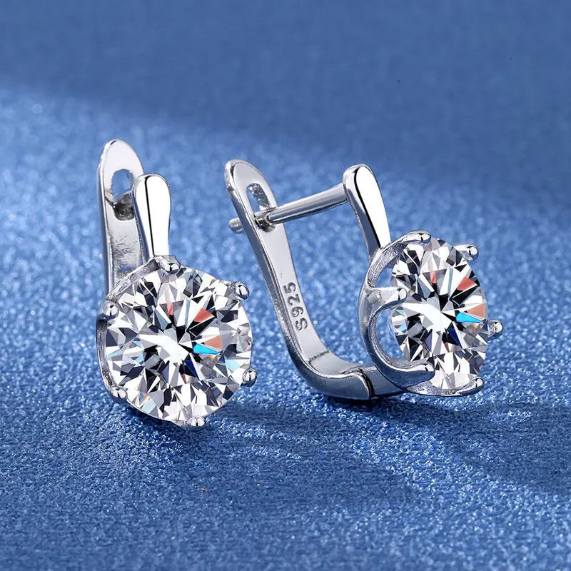 925 Sterling Silver Jewelry Women Fashion Cute Tiny Clear Crystal CZ Stud Earrings Gift for Girls Teens Lady E001