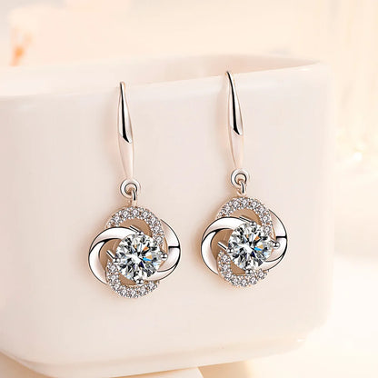 925 Sterling Silver Hoop Earrings Moon Star Dreamcatcher Colored Zircon Fine Earring Jewelry Gift For Women