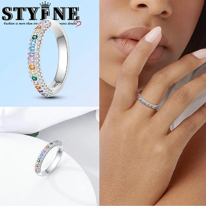 Ring 925 Sterling Silver Heart, Red, Pink, White, Blue Ring for Women Holiday Jewelry Gift