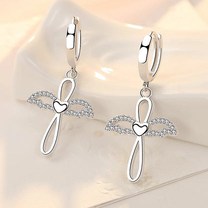 New 925 Sterling Silver Earrings For Women Original Charm Double Hoop Earrings Pave CZ Fine Engagement Anniversary Jewelry Gift