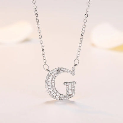 New 925 Sterling Silver 26 letter necklace Personal name handmade jewelry For Women Wedding Charm Fashion