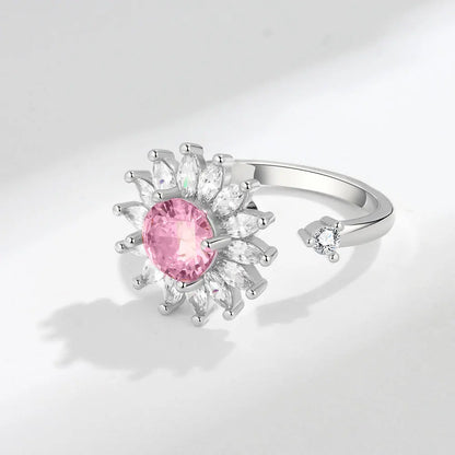 ELYSIUM sunflower fidget ring – rotating relief for daily stress.