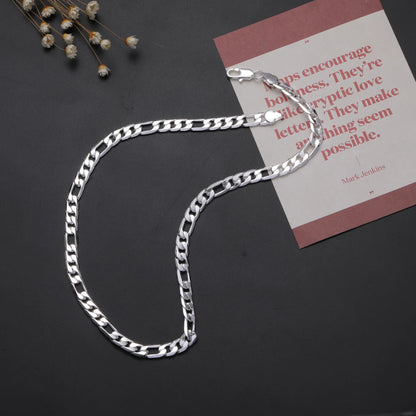 925 Sterling Silver 16--30 Inch Side Chain Necklace For Women Man Fashion Wedding Charm Jewelry