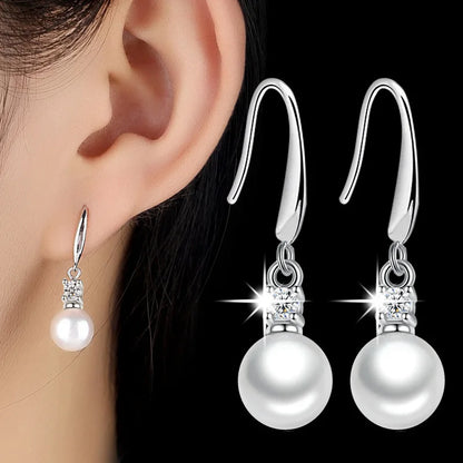 925 Sterling Silver Jewelry Women Fashion Cute Tiny Clear Crystal CZ Stud Earrings Gift for Girls Teens Lady New