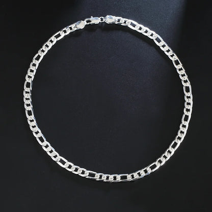 925 Sterling Silver 16--30 Inch Side Chain Necklace For Women Man Fashion Wedding Charm Jewelry
