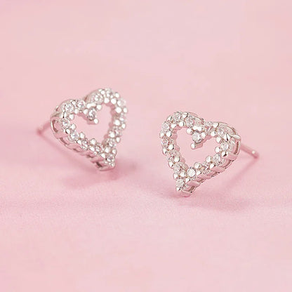 925 Sterling Silver Jewelry Women Fashion Cute Tiny Clear Crystal CZ Stud Earrings Gift for Girls Teens Lady R003