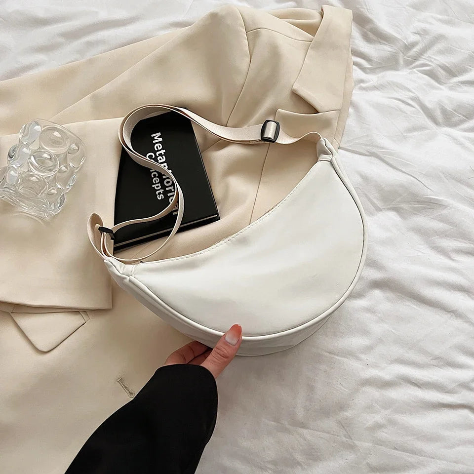 Simple Design Women's Messenger Bag Fashion Ladies Nylon Hobos Small Shoulder Bags Vintage Female Girls Purse Cloth Handbags